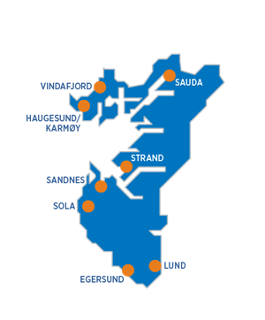 Kart over Rogaland