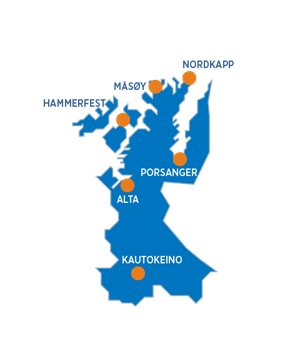 Kart over Vest-Finnmark